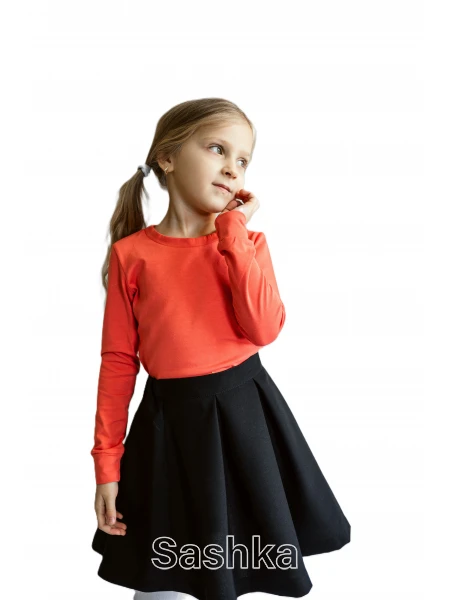 Спідниця для дівчинки Sashka шкільна чорна з м'якими складами, розмір 116-146